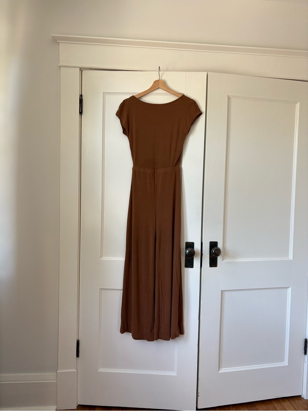 Free People Beach Brown Short-Sleeve Jumpsuit